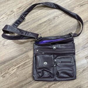 Elegant Purple Leather Bag